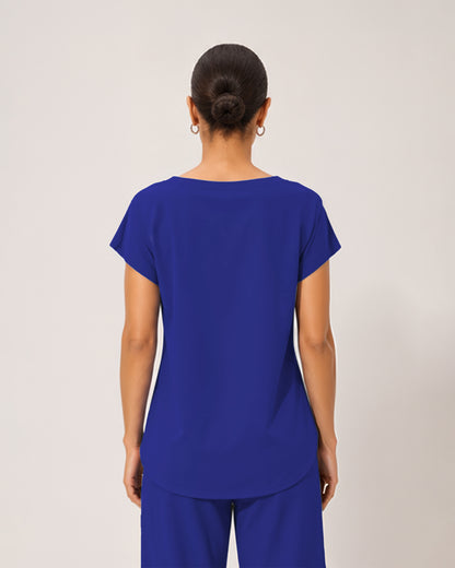 Foundry Women's 1215 Rowan 1 Pocket Boat Neck Dolman Top Galaxy