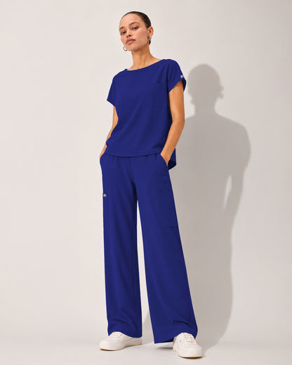 Foundry Women's 1215 Rowan 1 Pocket Boat Neck Dolman Top Galaxy