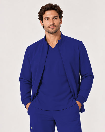 Foundry Men's 6505 Slate Men'S 2 Pocket Scrub Jacket Galaxy
