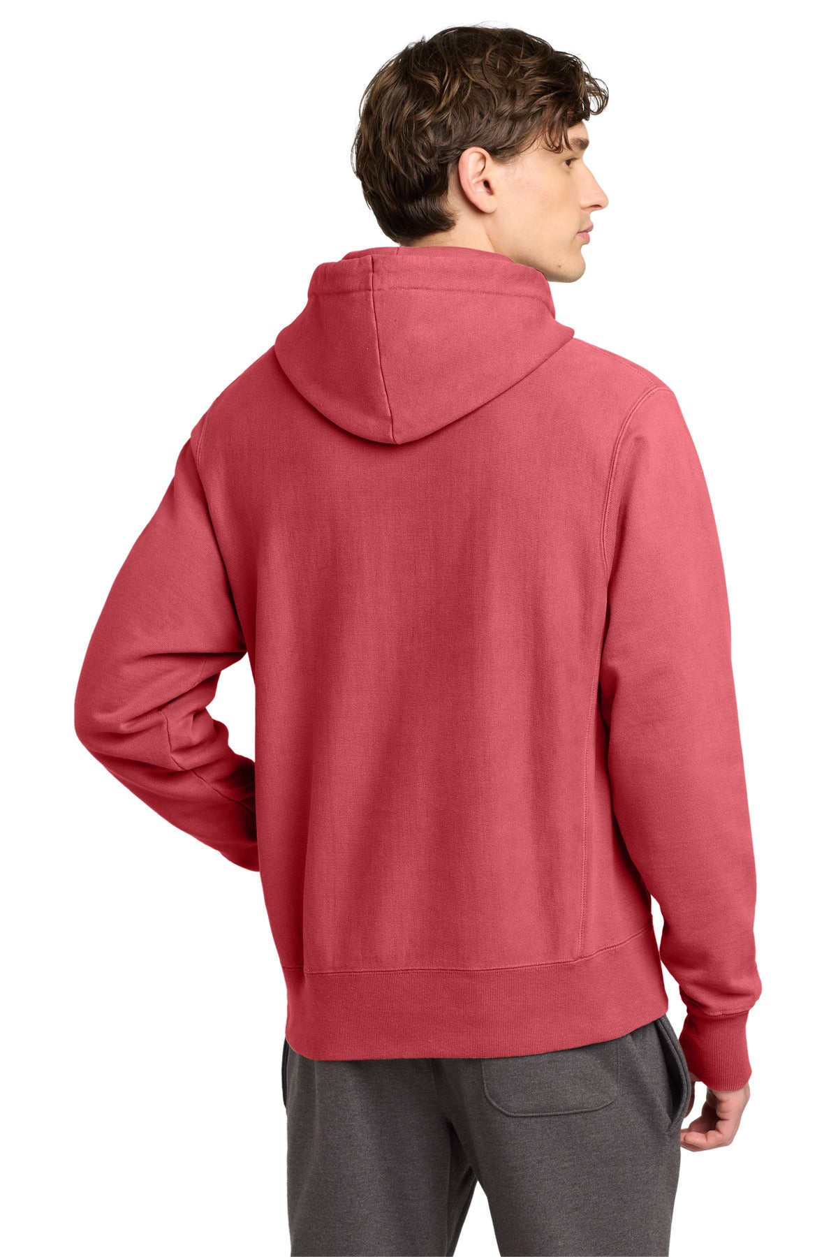 Champion Reverse Weave Garment-Dyed Hooded Sweatshirt GDS101 Crimson