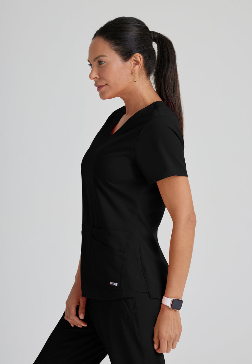 Greys Anatomy Stretch GRST011 Emma Scrub Top Black