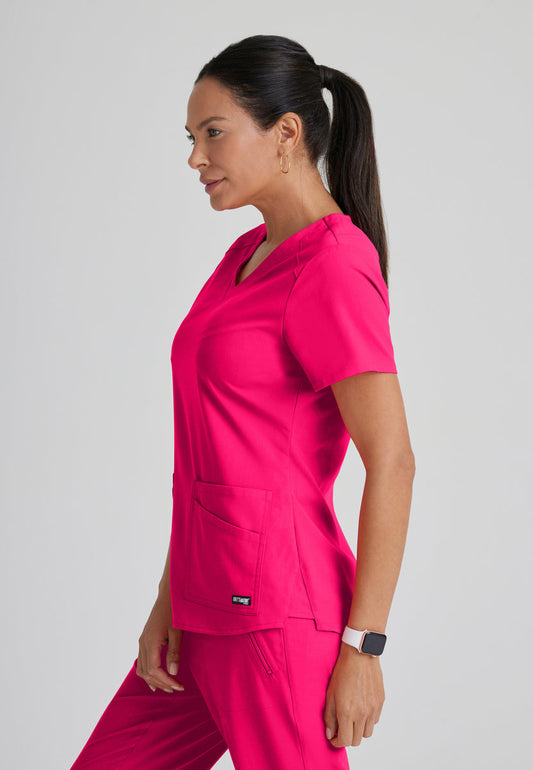 Greys Anatomy Stretch GRST011 Emma Scrub Top Vibrance Pink