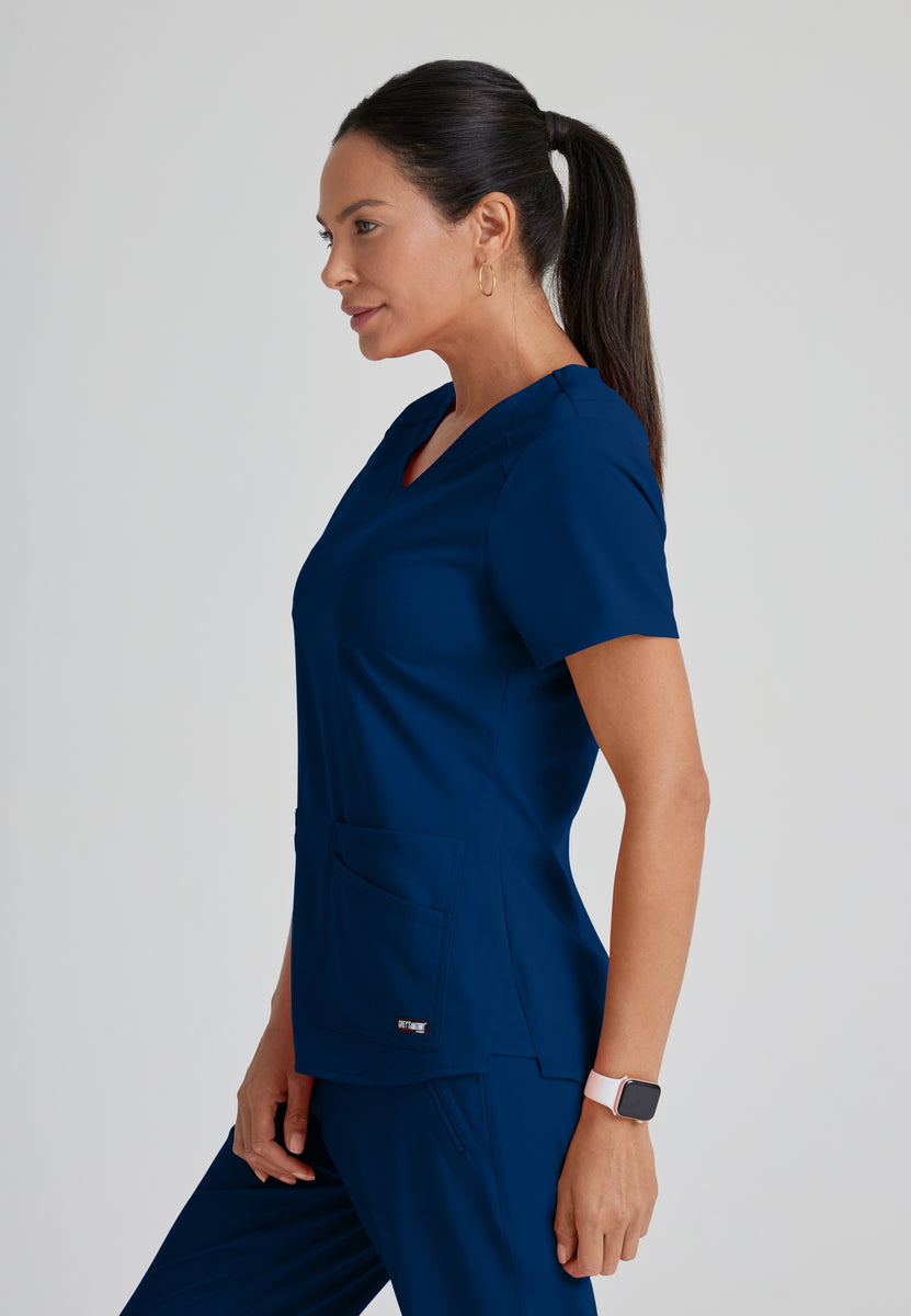 Greys Anatomy Stretch GRST011 Emma Scrub Top Indigo