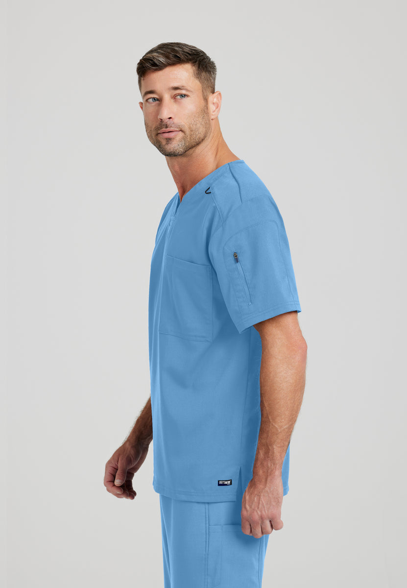 Greys Anatomy Stretch GRST079 Murphy Scrub Top Ciel Blue