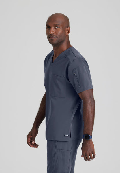 Greys Anatomy Stretch GRST079 Murphy Scrub Top Steel