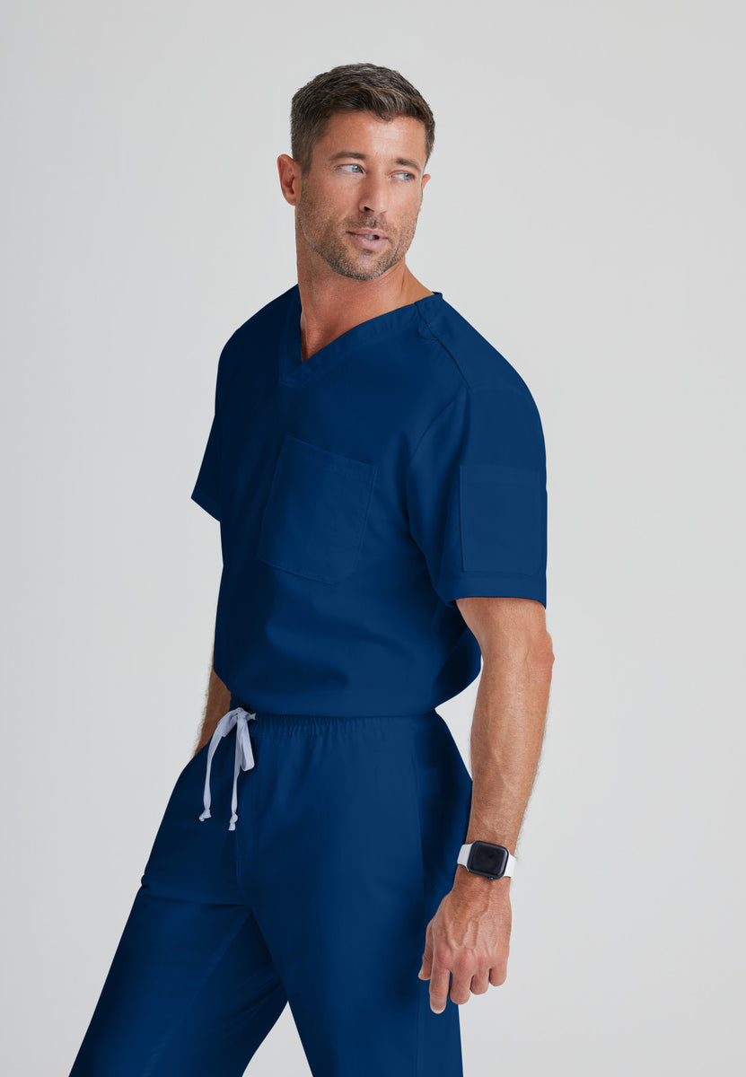 Greys Anatomy GRT091 Evan Scrub Top Indigo