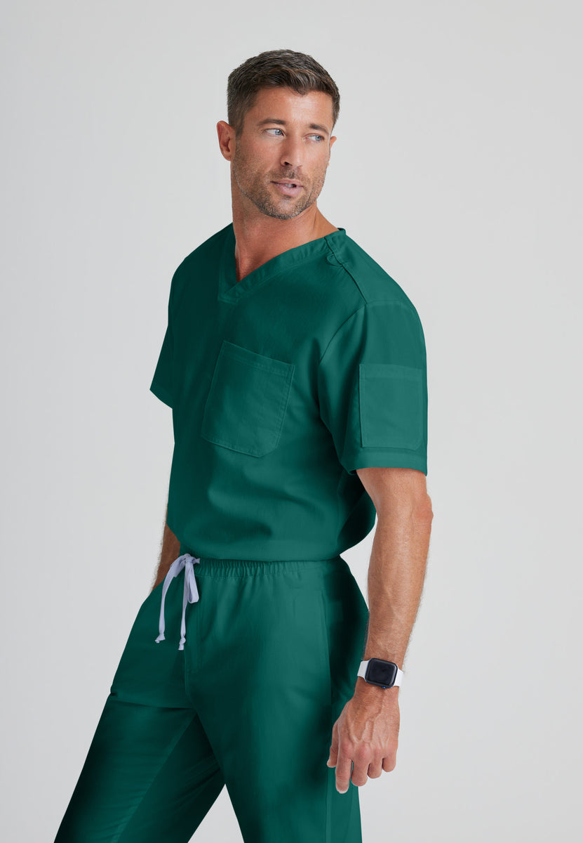 Greys Anatomy GRT091 Evan Scrub Top Hunter Green