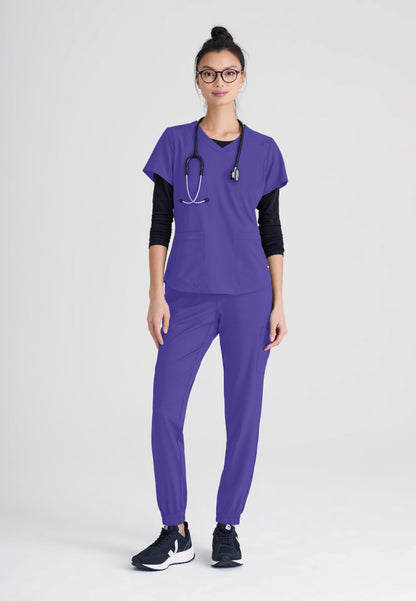 Greys Anatomy Evolve GSST180 Rhythm Scrub Top New Grape