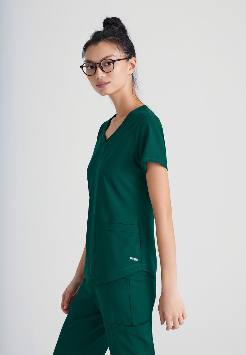 Greys Anatomy Evolve GSST180 Rhythm Scrub Top Hunter Green