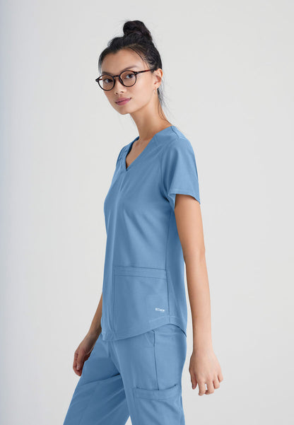 Greys Anatomy Evolve GSST180 Rhythm Scrub Top Ciel Blue