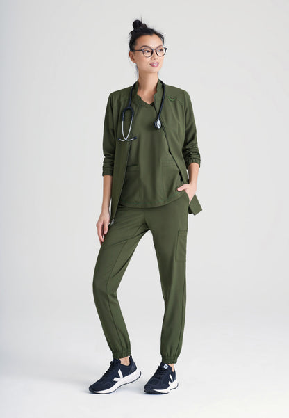 Greys Anatomy Evolve GSSW886 Virtue Scrub Jacket Fern