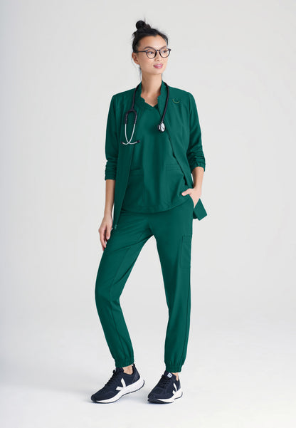 Greys Anatomy Evolve GSSW886 Virtue Scrub Jacket Hunter Green