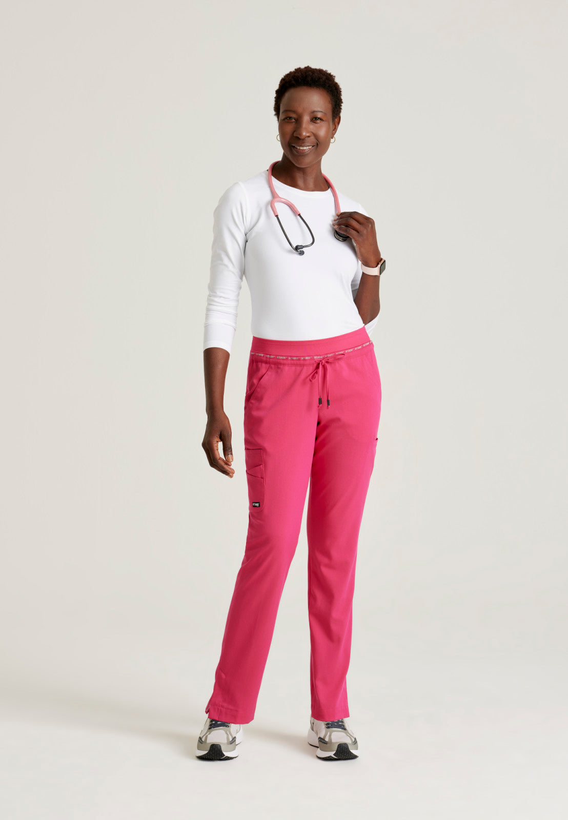 Greys Anatomy Stretch GRSP526 Serena Scrub Pants Vibrance Pink