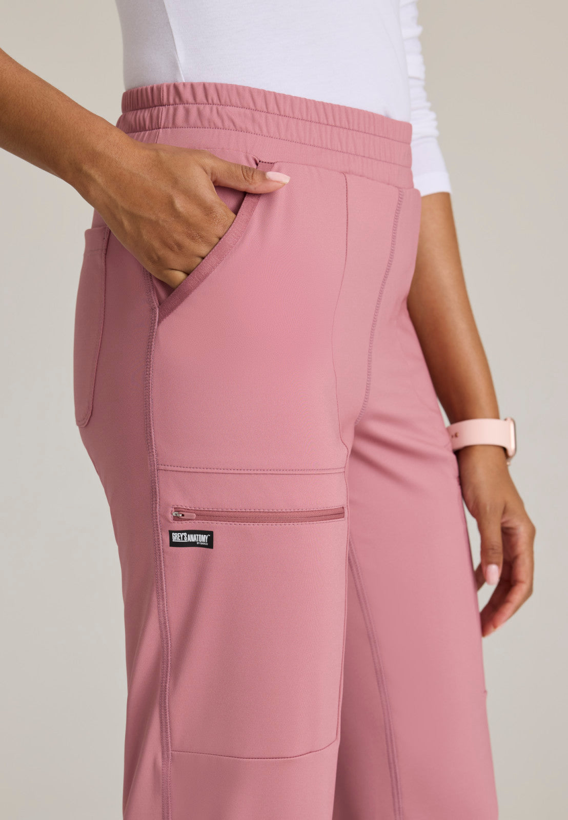 Greys Anatomy Knits GRSP685 Momentum Knit Scrub Pants Canyon Pink