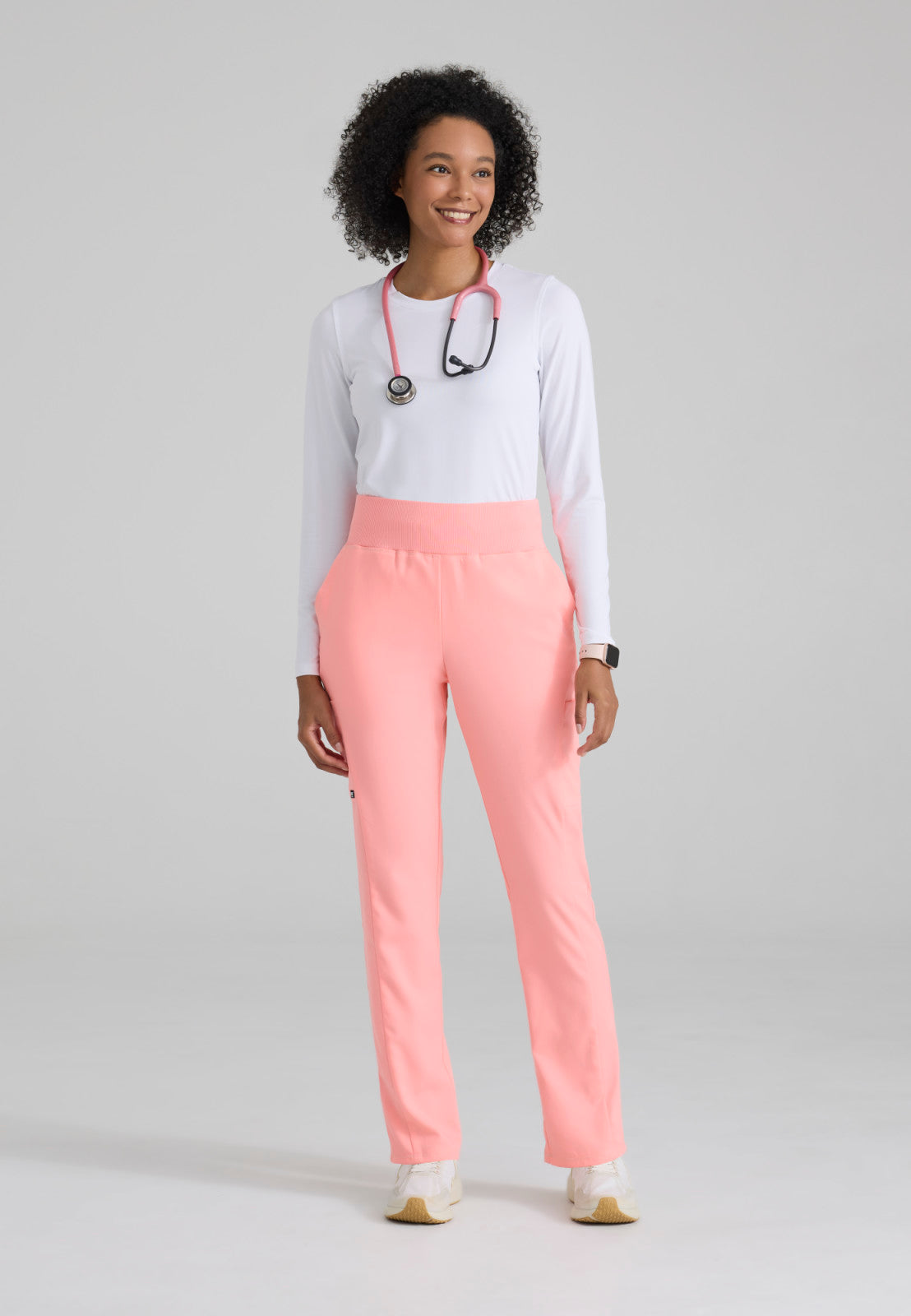 Greys Anatomy Stretch GRSP692 Renee Scrub Pants Bright Papaya