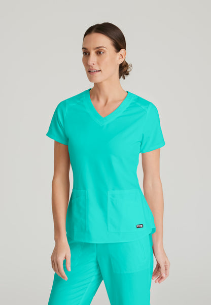 Greys Anatomy Stretch GRST011 Emma Scrub Top Alpine Aqua