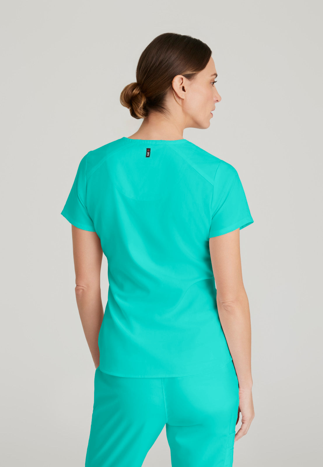 Greys Anatomy Stretch GRST011 Emma Scrub Top Alpine Aqua