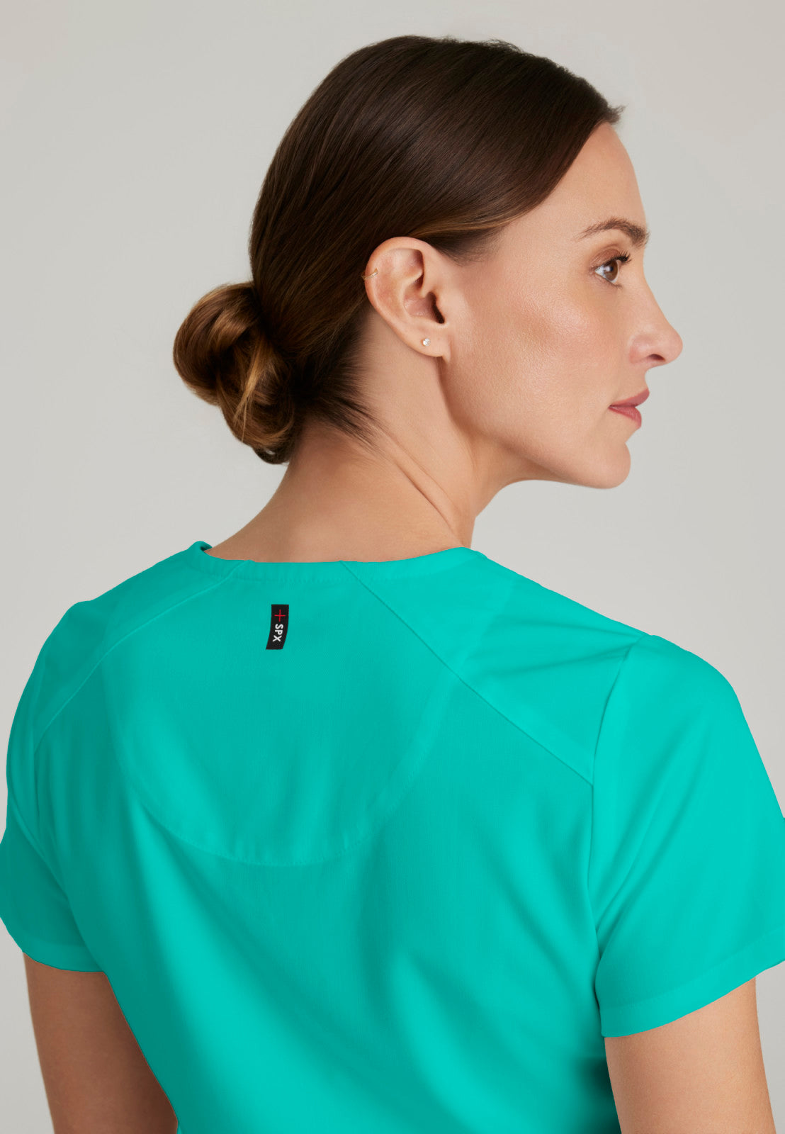 Greys Anatomy Stretch GRST011 Emma Scrub Top Alpine Aqua