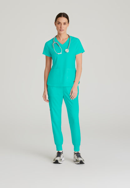 Greys Anatomy Stretch GRST011 Emma Scrub Top Alpine Aqua