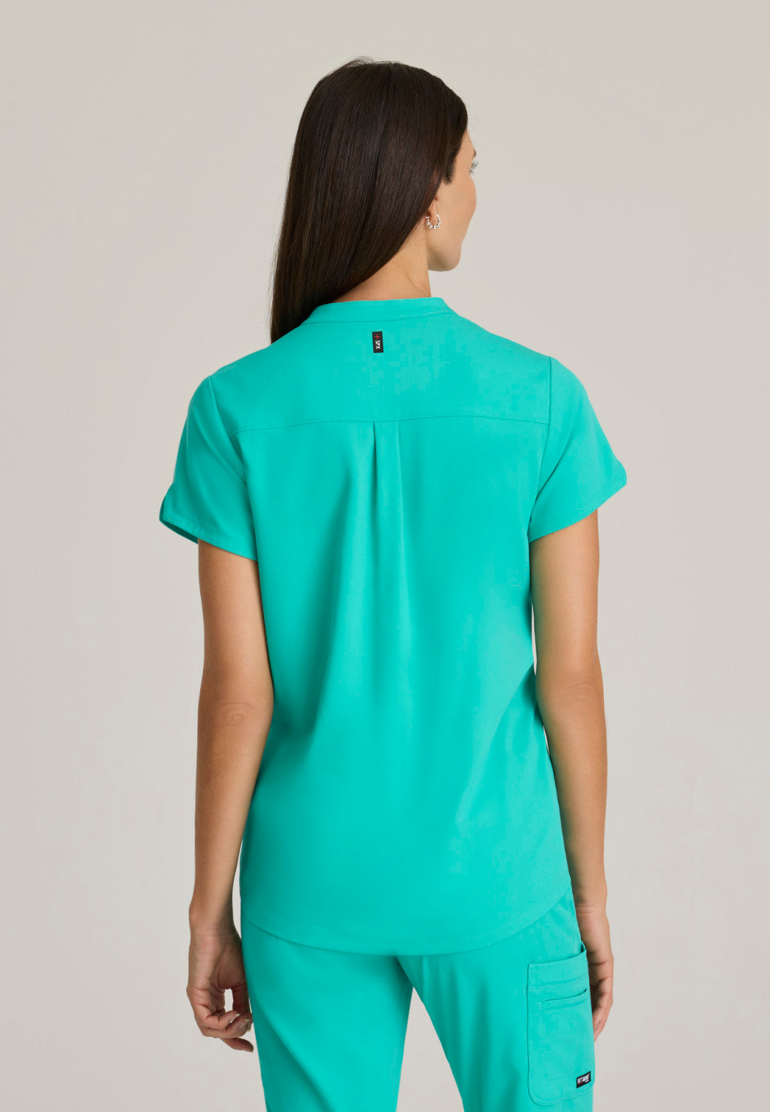 Greys Anatomy Stretch GRST230 Avery Scrub Top Alpine Aqua