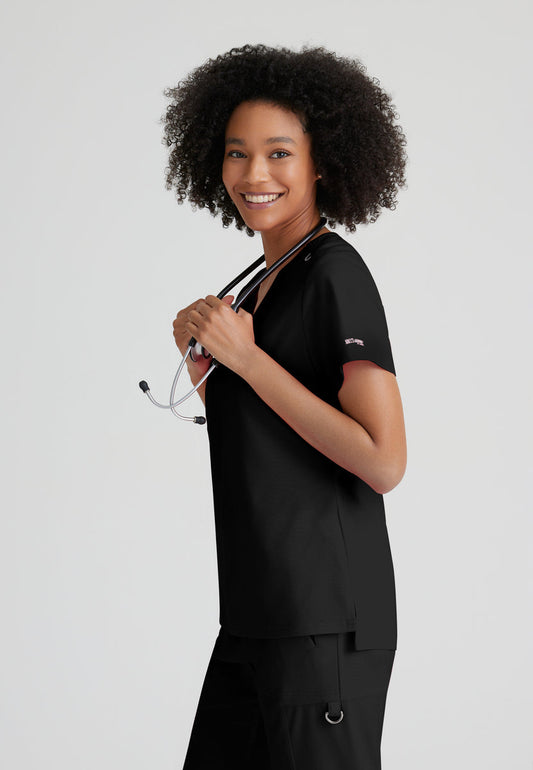 Greys Anatomy Stretch GVST028 Bree Scrub Top Black