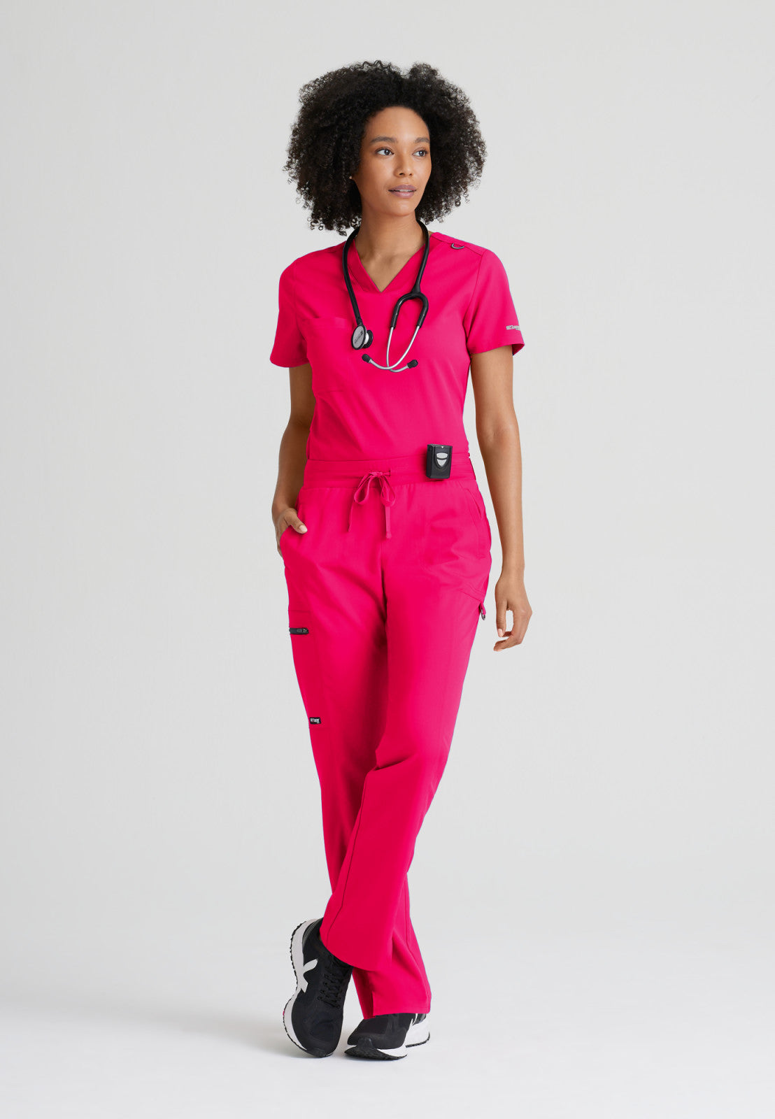 Greys Anatomy Stretch GVST028 Bree Scrub Top Vibrance Pink