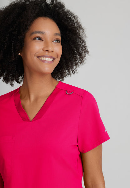 Greys Anatomy Stretch GVST028 Bree Scrub Top Vibrance Pink