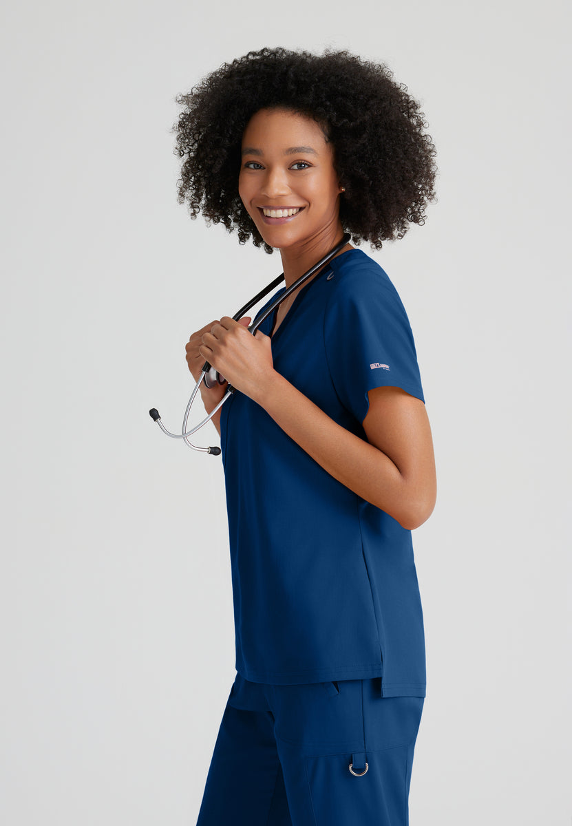 Greys Anatomy Stretch GVST028 Bree Scrub Top Indigo