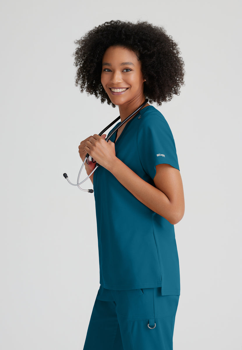 Greys Anatomy Stretch GVST028 Bree Scrub Top Bahama