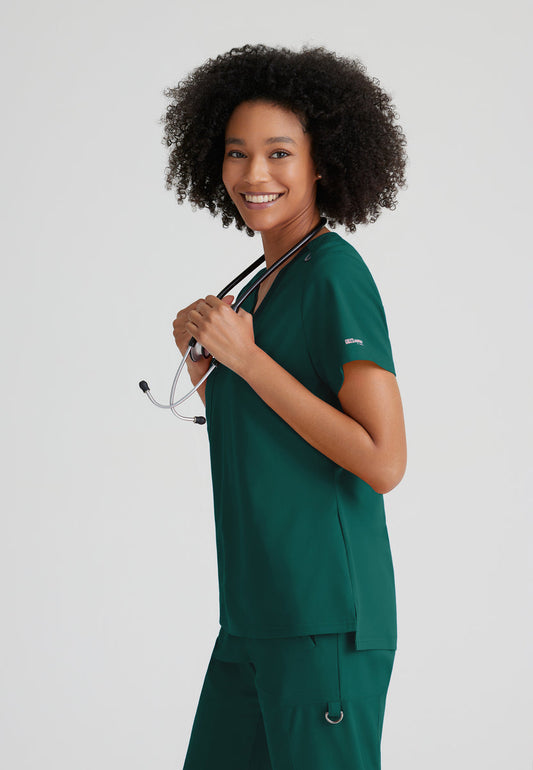 Greys Anatomy Stretch GVST028 Bree Scrub Top Hunter Green