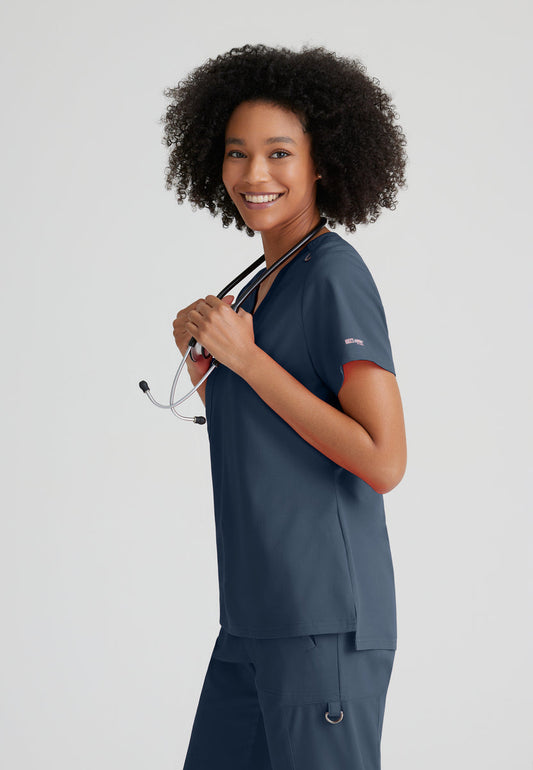 Greys Anatomy Stretch GVST028 Bree Scrub Top Steel