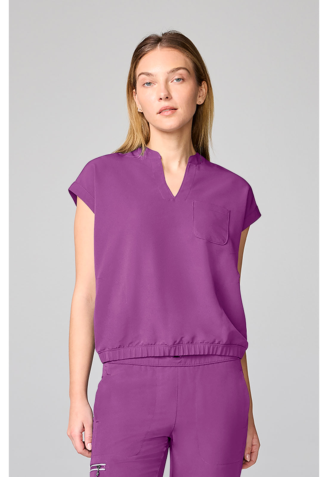 HH 360 HH00014 Women's Mandarin Collar Crop Scrub Top image 1