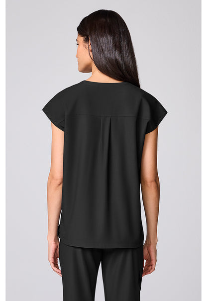 Quest HH00029 Women's Built In Bra Dolman Scrub Top Black