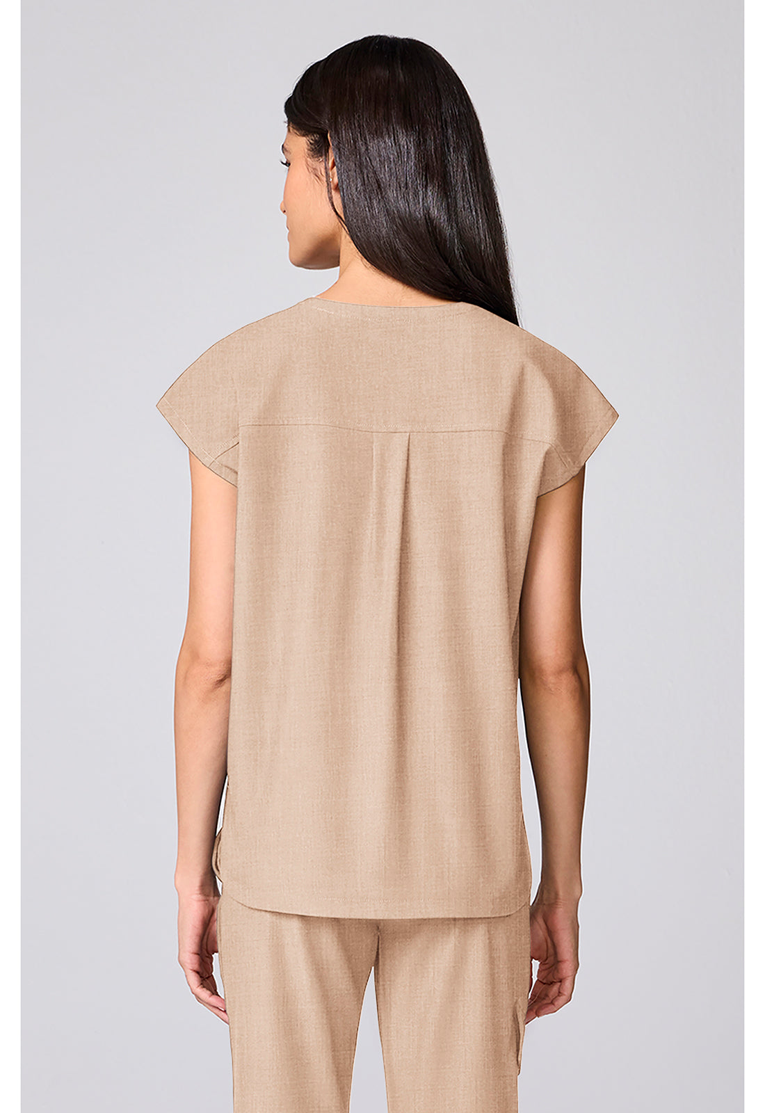 Quest HH00029 Women's Built In Bra Dolman Scrub Top Desert Taupe