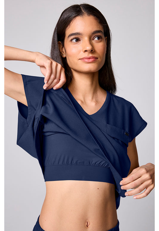 Quest HH00029 Women's Built In Bra Dolman Scrub Top Navy