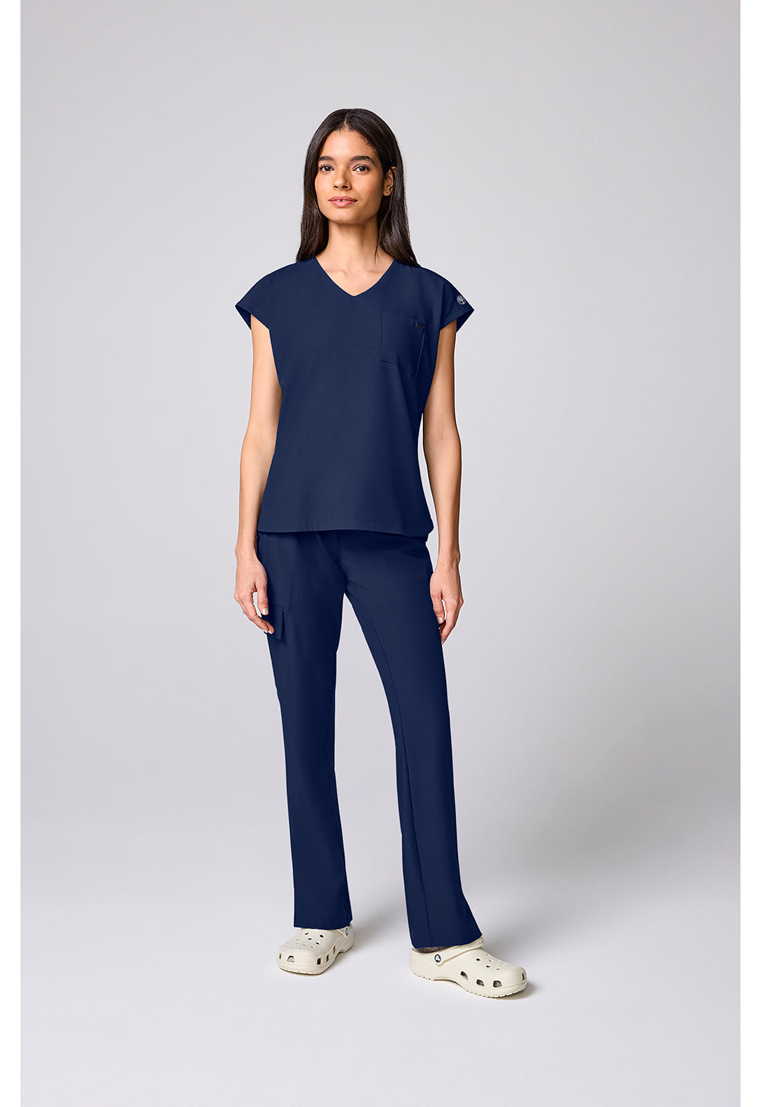 Quest HH00029 Women's Built In Bra Dolman Scrub Top Navy
