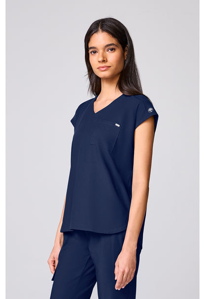 Quest HH00029 Women's Built In Bra Dolman Scrub Top Navy