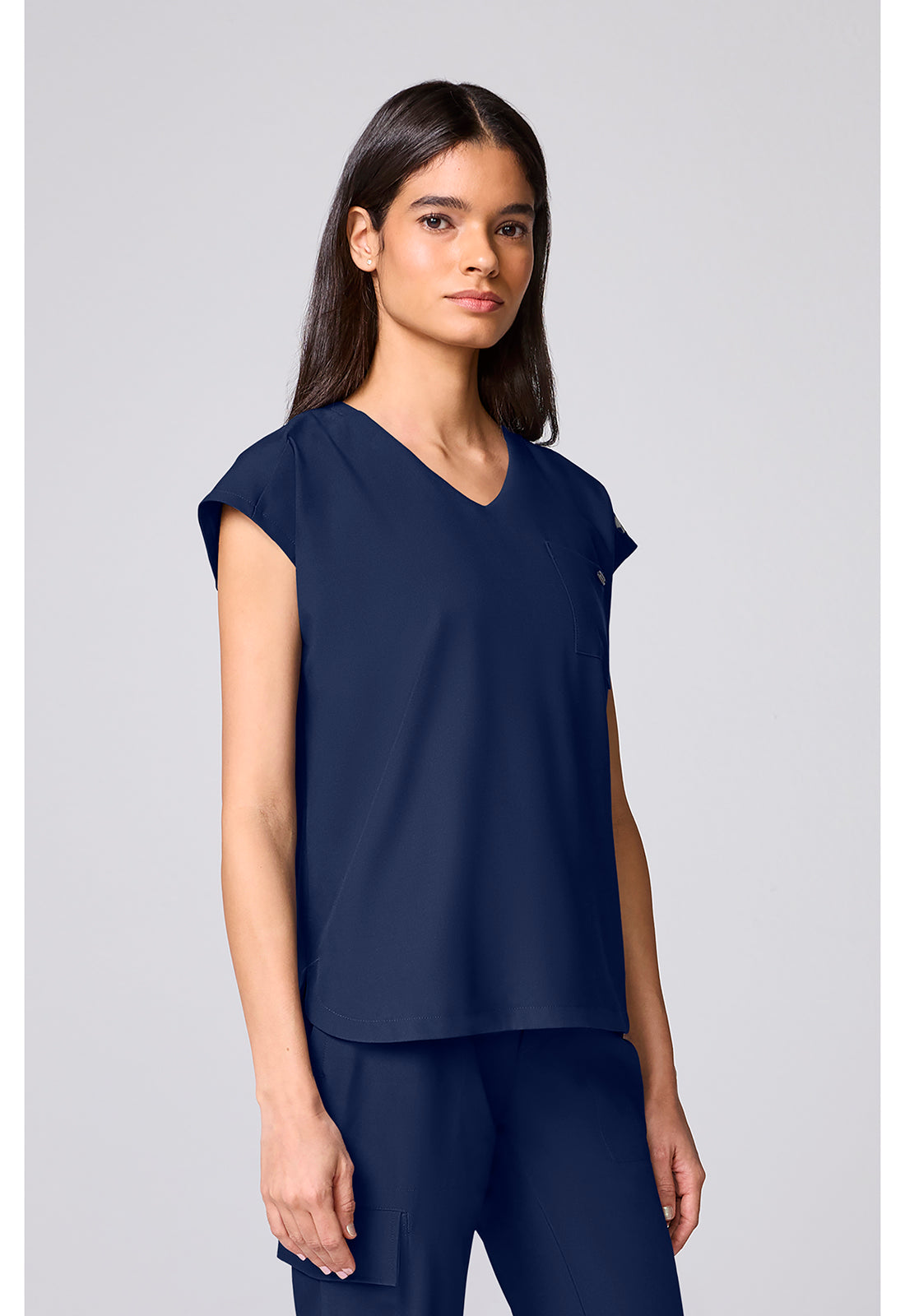 Quest HH00029 Women's Built In Bra Dolman Scrub Top Navy