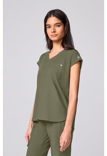 Quest HH00029 Women's Built In Bra Dolman Scrub Top Olive