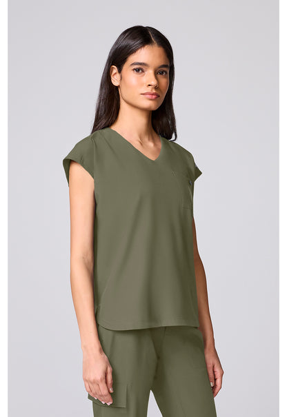 Quest HH00029 Women's Built In Bra Dolman Scrub Top Olive