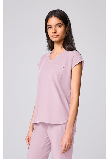 Quest HH00029 Women's Built In Bra Dolman Scrub Top Pink Pearl
