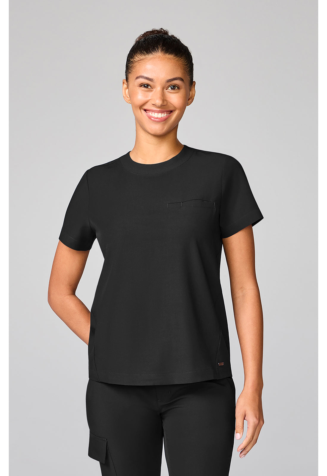 Quest HH00043 Women's Crew Neck Scrub Top Black