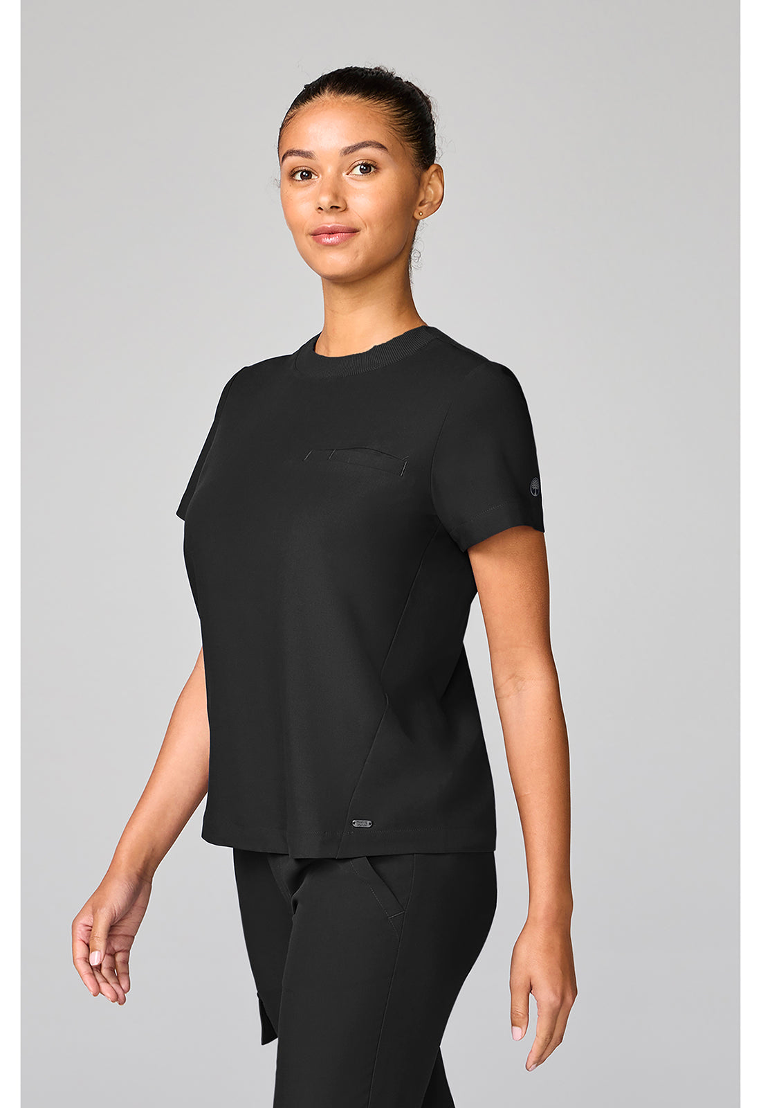 Quest HH00043 Women's Crew Neck Scrub Top Black