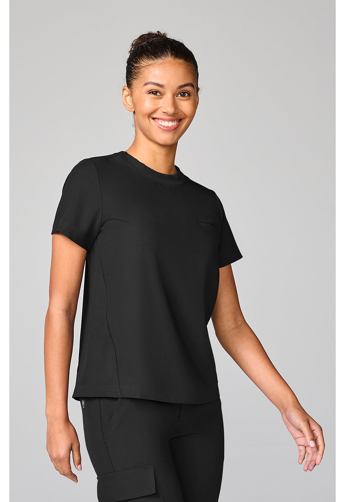 Quest HH00043 Women's Crew Neck Scrub Top Black