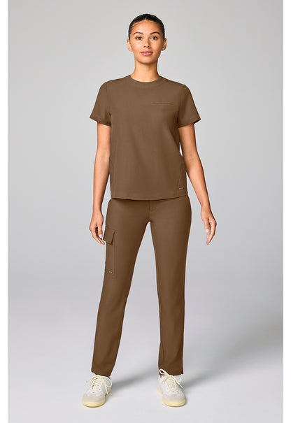 Quest HH00043 Women's Crew Neck Scrub Top French Brown