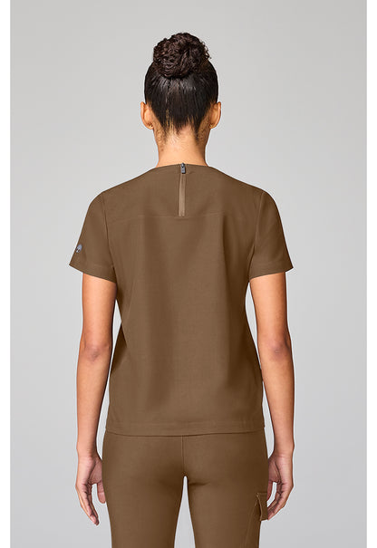 Quest HH00043 Women's Crew Neck Scrub Top French Brown