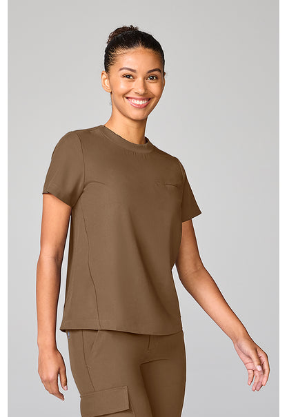 Quest HH00043 Women's Crew Neck Scrub Top French Brown