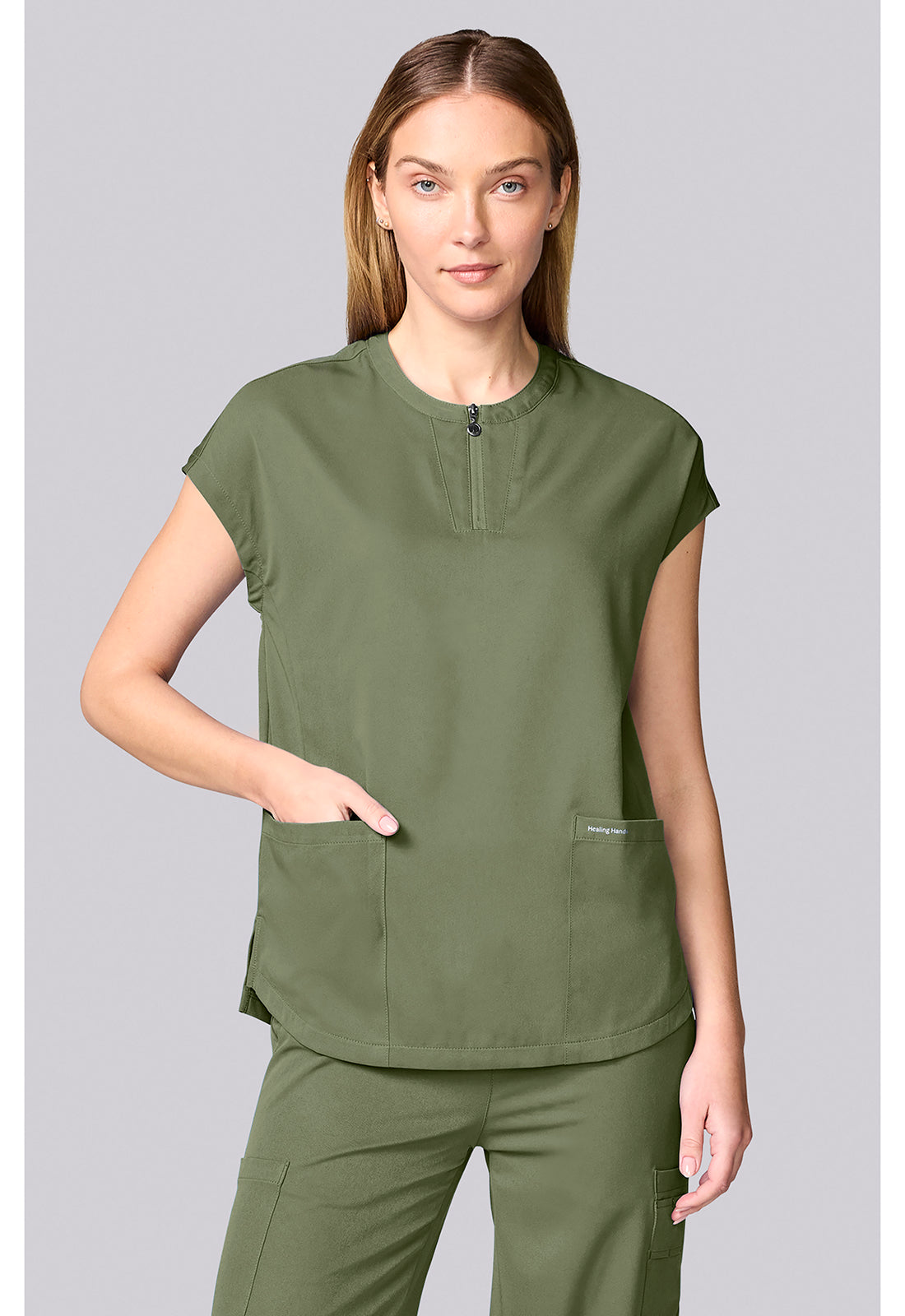 HH Works HH00050 Women's Dolman Scrub Top Olive