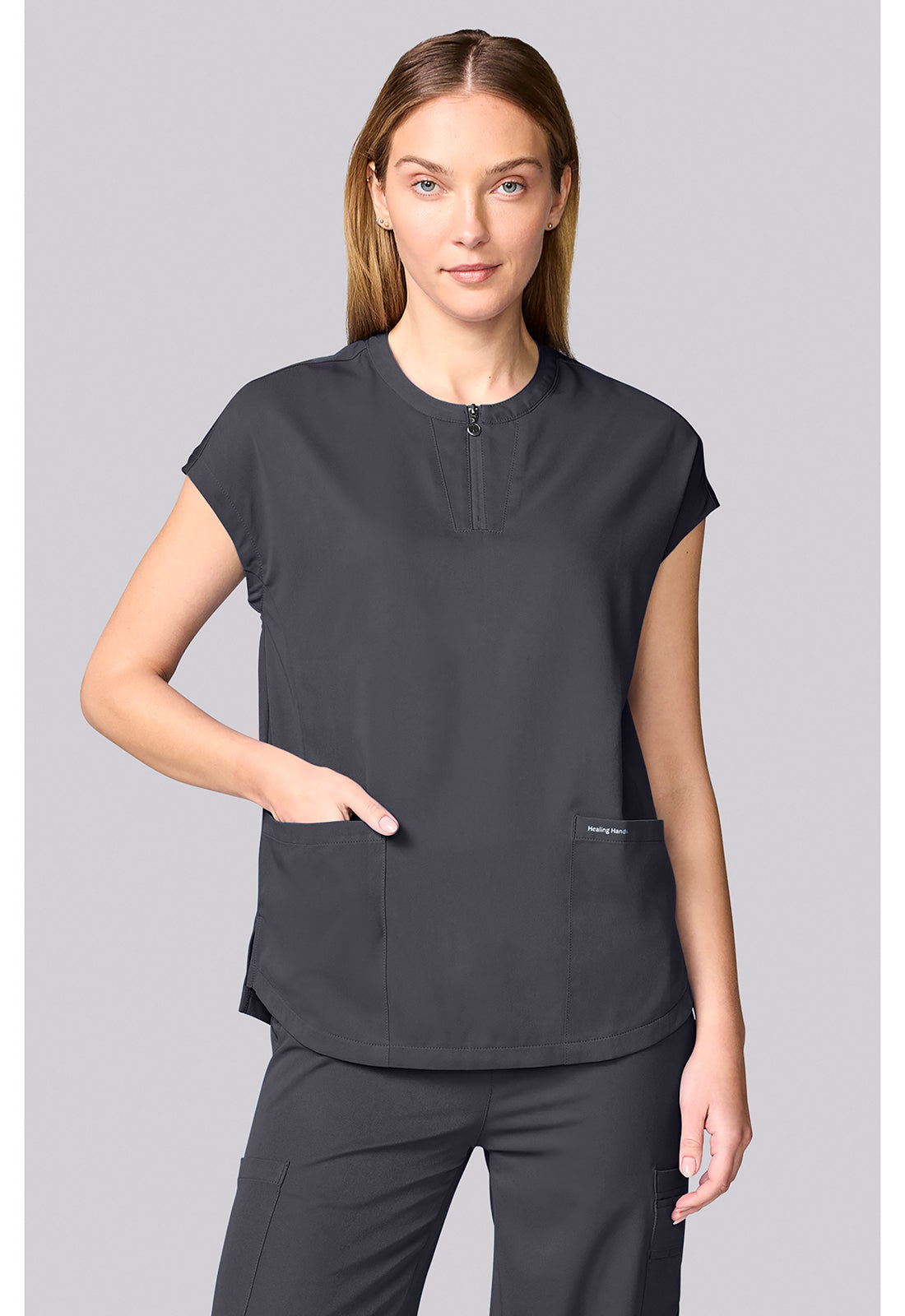 HH Works HH00050 Women's Dolman Scrub Top Pewter