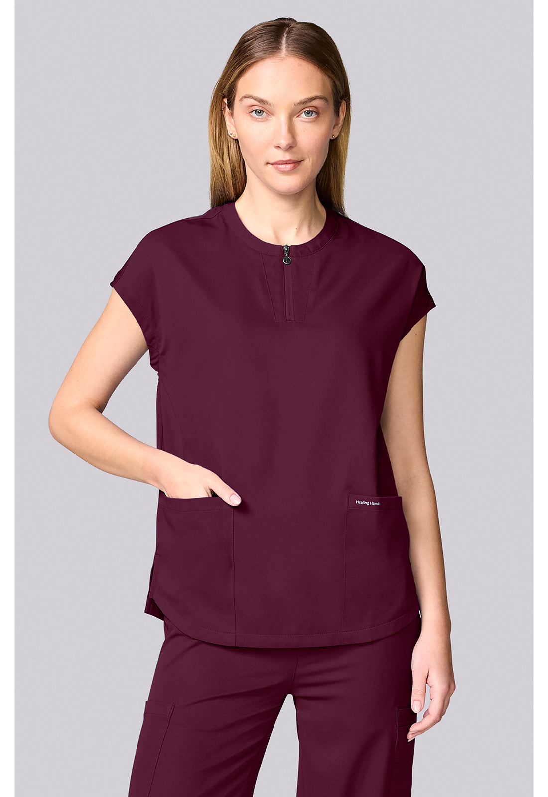 HH Works HH00050 Women's Dolman Scrub Top Wine
